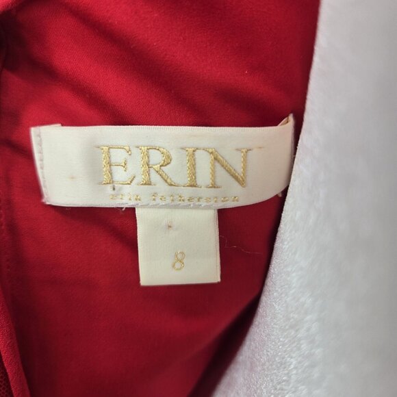 ERIN Fetherston Red Corset Bodice Chiffon Skirt Removable Straps Size 8 - Picture 8 of 10